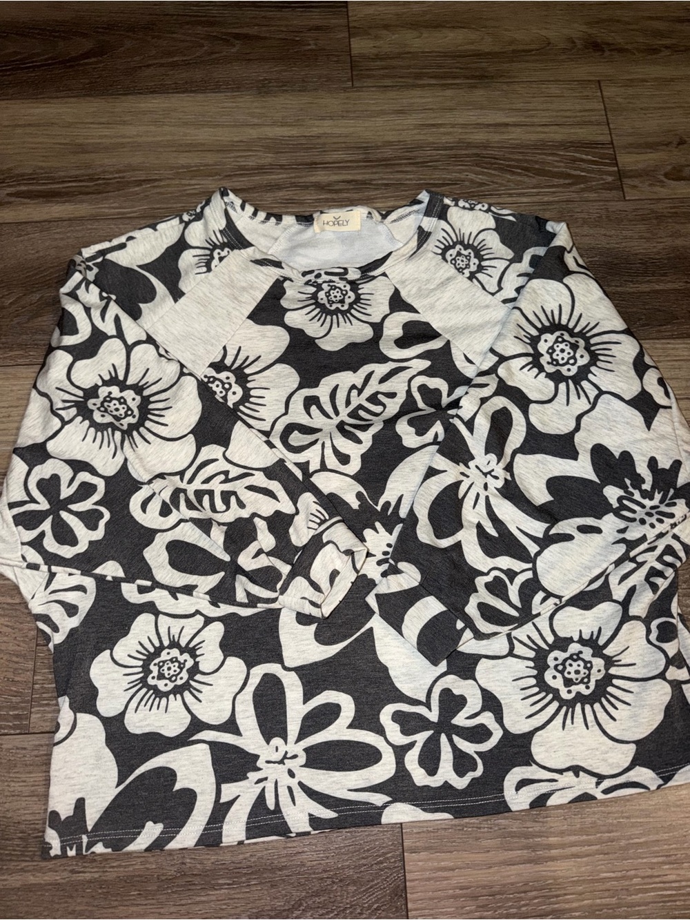Hodely Women's Floral Print Blouse - Gray